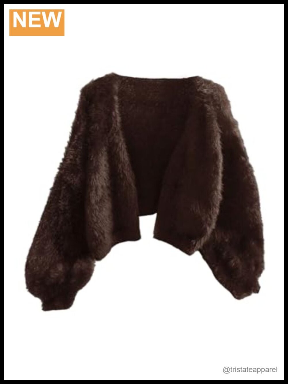 Plus Size Faux Fur Cropped Cardigan Fuzzy Chunky Y2K V-Neck